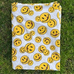 Vintage 70s Springs Smiley Happy Face Twin Flat Sheet Original Emoji 50/50 GUC